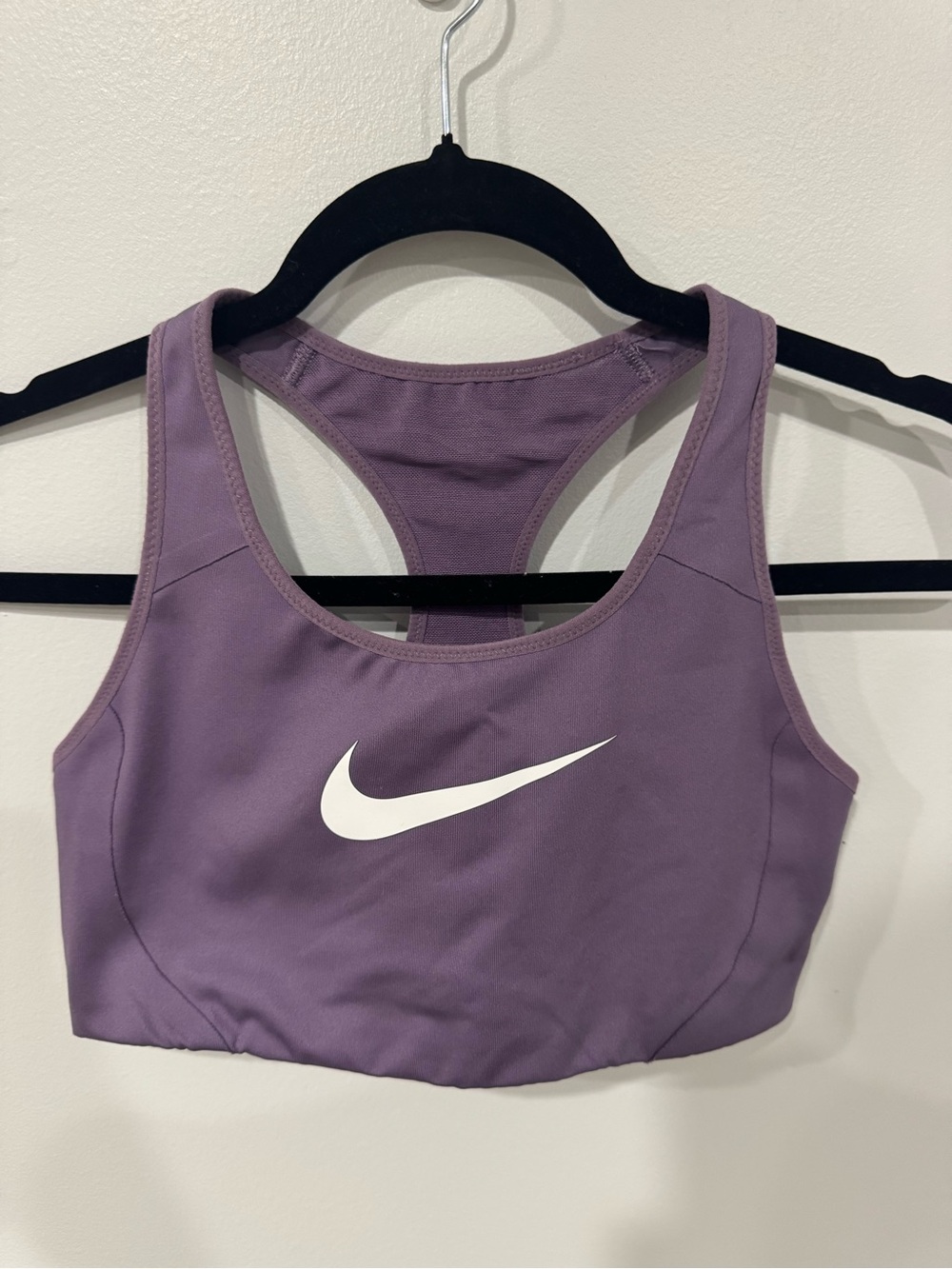 Nike Purple Racerback Sports Bra with White Swoosh